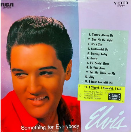 ELVIS PRESLEY SOMETHING FOR EVERYBODY 1977 LP.