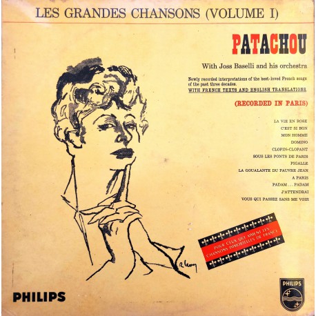 PATACHOU, LES GRANDES CHANSONS Volume 1 LP.