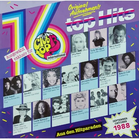 CLUB TOP 13 INTERNATIONAL SEPTEMBER-OKTOBER 1988, 80'ler KARMA LP.