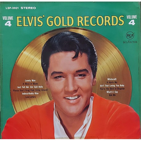 ELVIS PRESLEY ELVIS' GOLD RECORDS Volume 4 1968 LP.