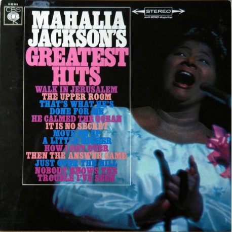 MAHALIA JACKSON MAHALIA JACKSON'S GREATEST HITS 1963 LP.